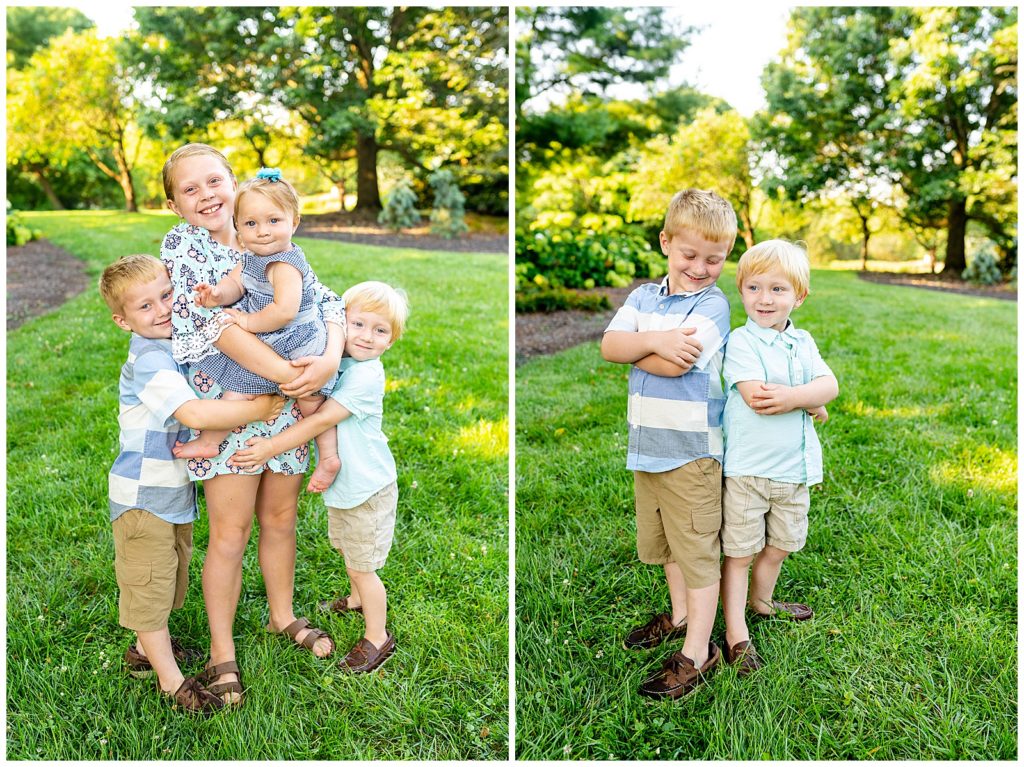 four siblings posing at glenwood gardens