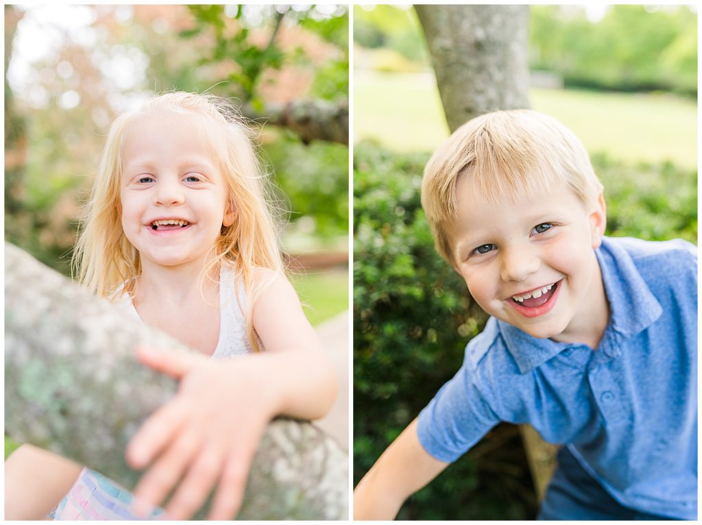 Portraits of smiling kids at Ault Park